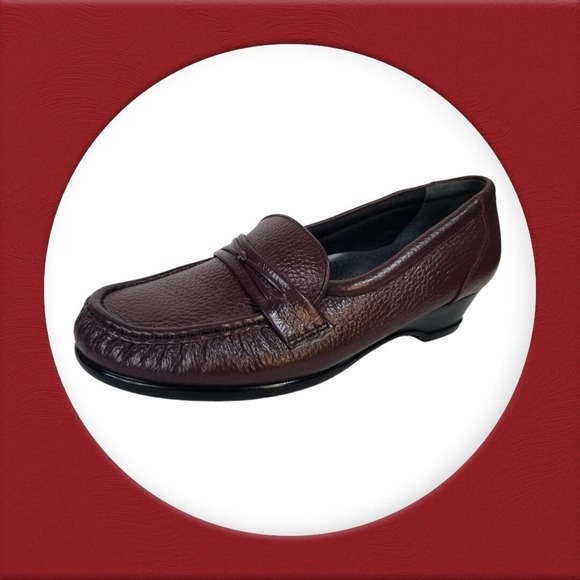 SAS‎ Tripad Comfort PENNY Dark Burgundy Leather Loafers Slip-On Women's 7.5M - Picture 1 of 16